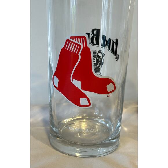 Jim Beam Red Sox Bourbon Whiskey Highball Glass Baseball 6”tall Set of 2 Sports - Picture 4 of 7